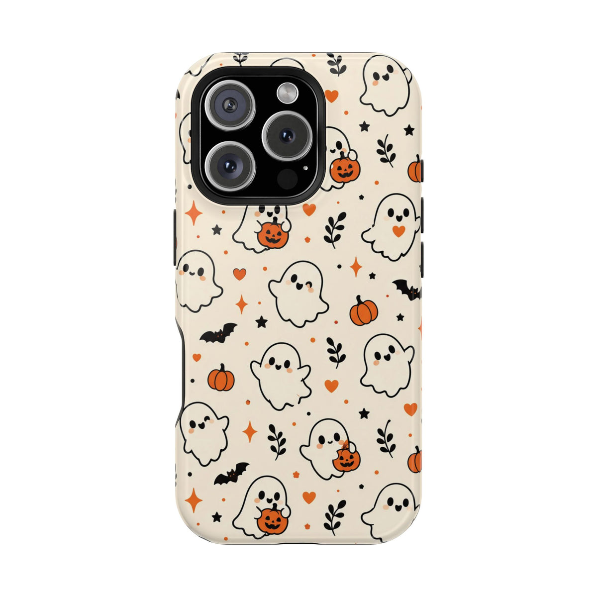 Cute ghost MagSafe iPhone case in cream — view 3