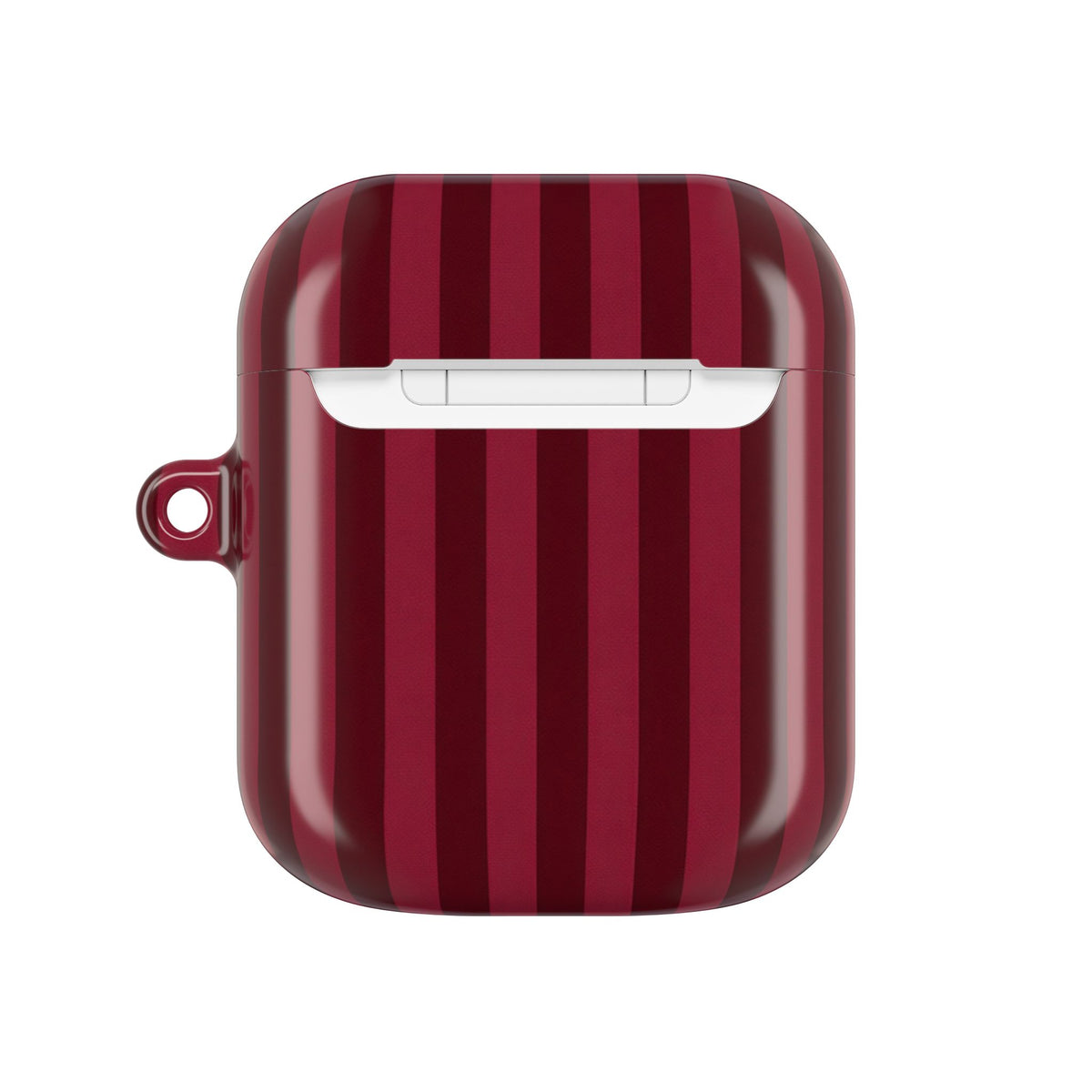 Burgundy Stripe case for AirPods 1st & 2nd Gen — back view