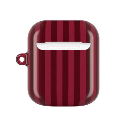 Burgundy Stripe case for AirPods 1st & 2nd Gen — back view