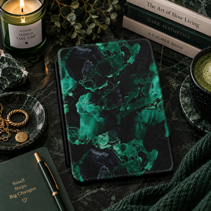 Malachite Kindle case in vegan leather — view 2