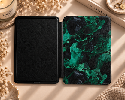 Malachite Kindle case in vegan leather — view 3