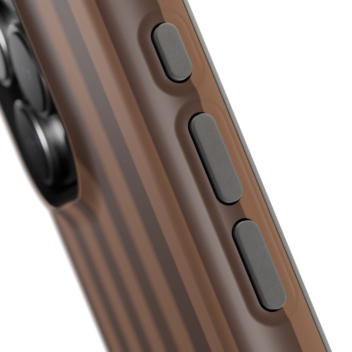 Brown Stripe Initials case shown front and back
