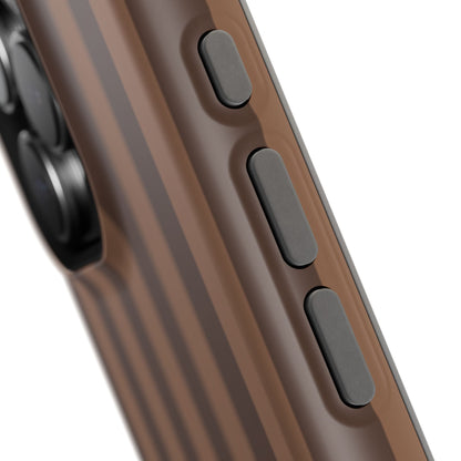 Brown Stripe Initials case shown front and back