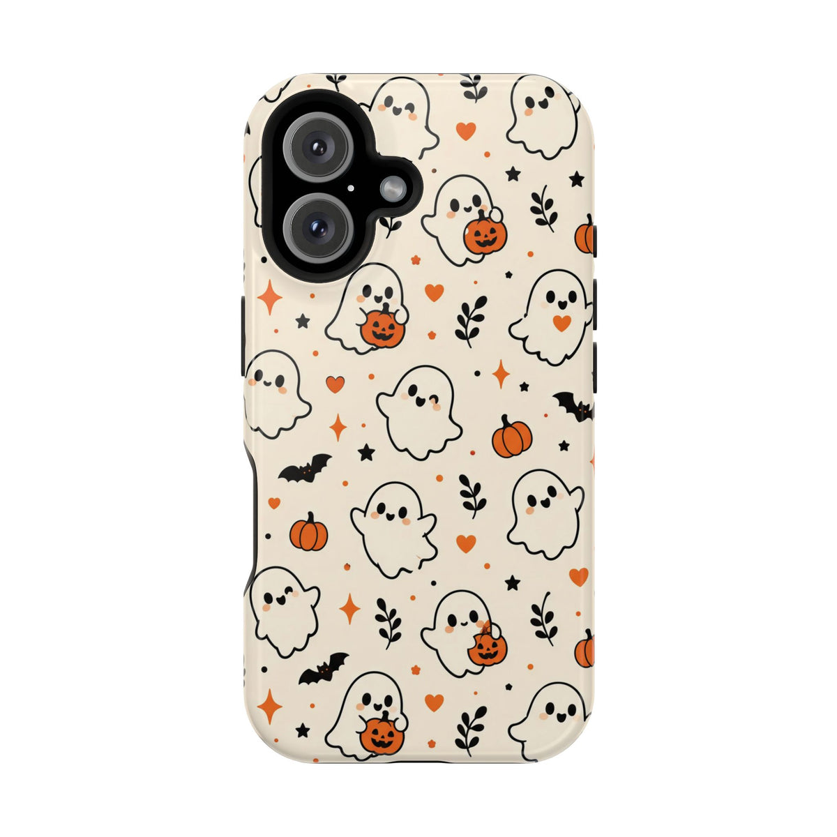 Cute ghost MagSafe iPhone case in cream — view 2