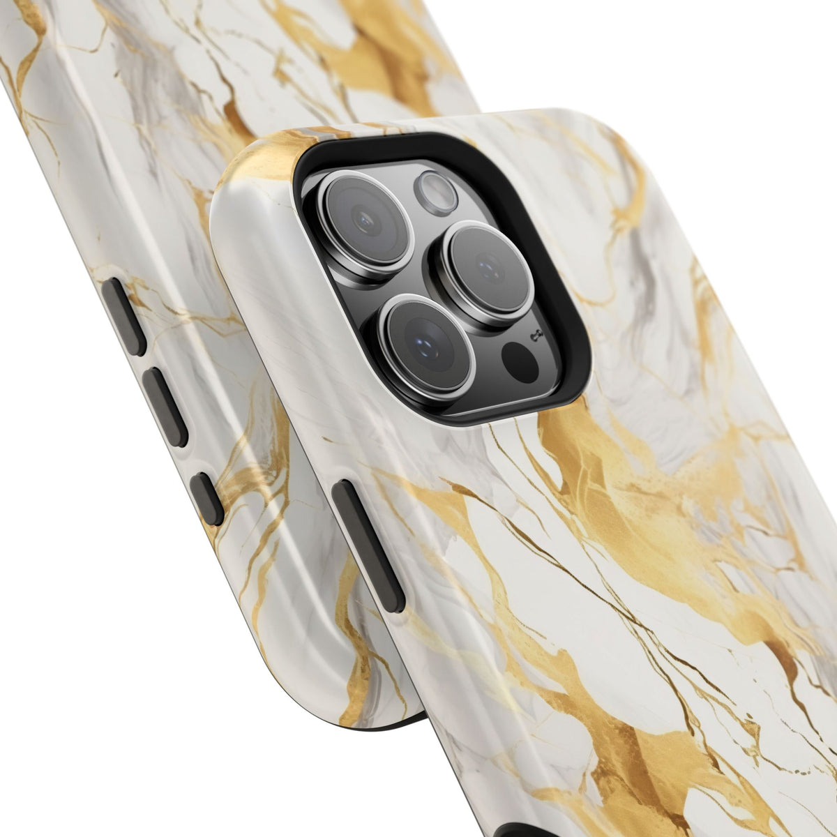 White and gold marble MagSafe iPhone case — view 34