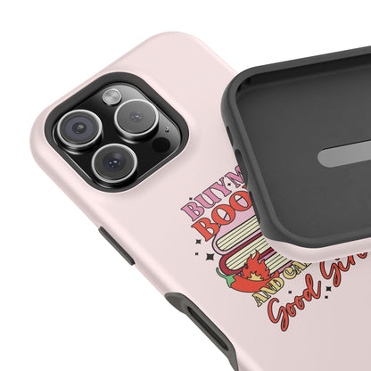 Book Stack Sticker MagSafe case, matte finish detail
