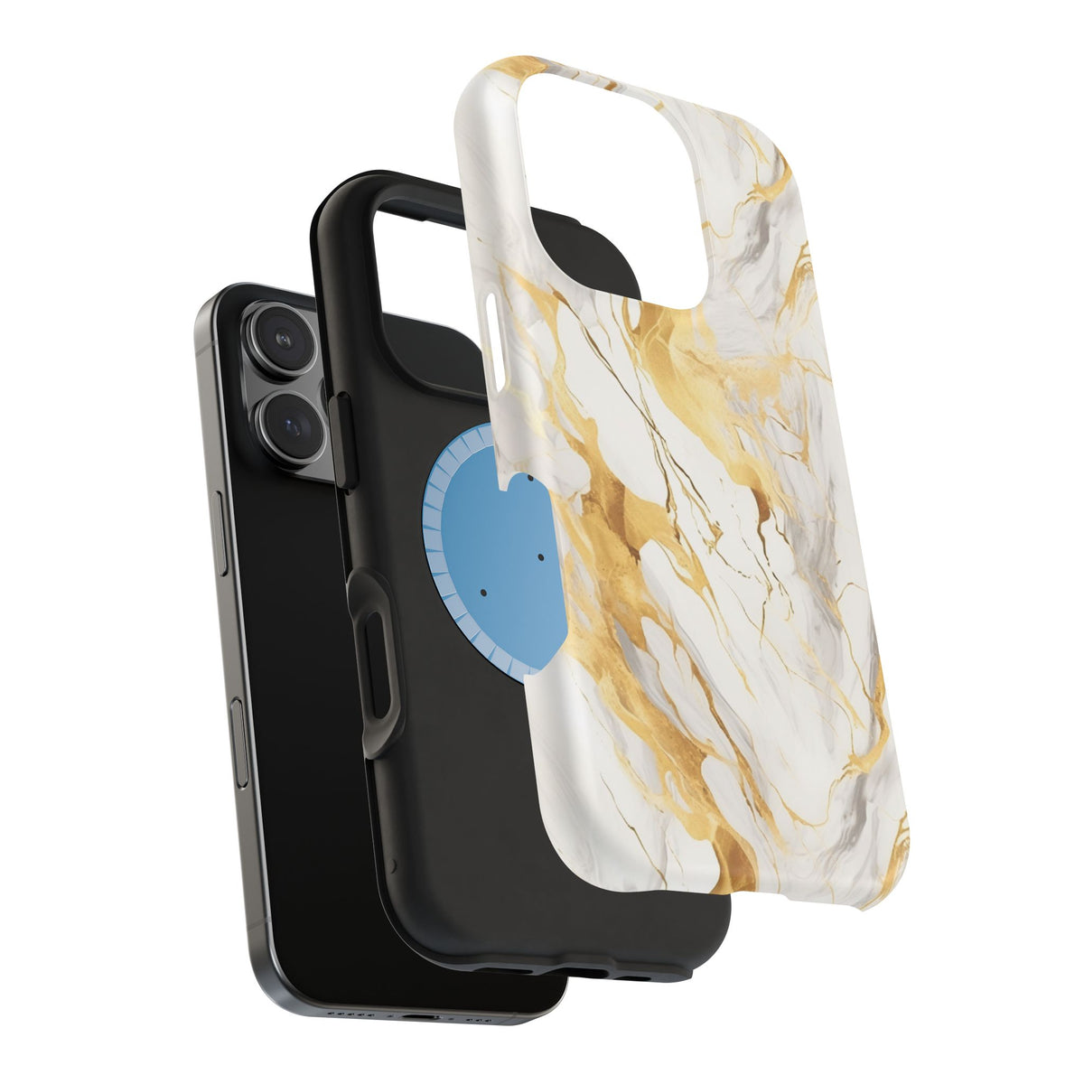 White and gold marble MagSafe iPhone case — view 31