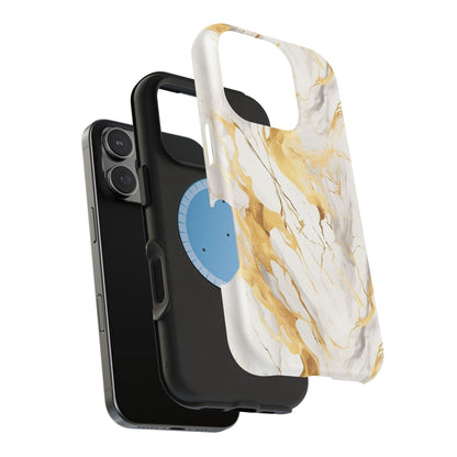White and gold marble MagSafe iPhone case — view 31