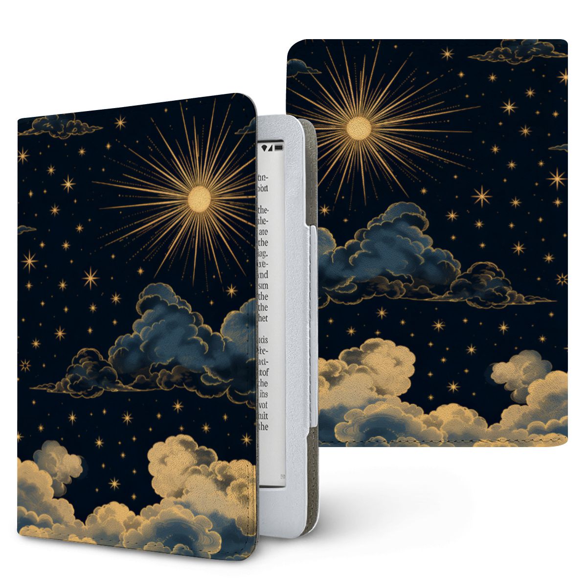 Vintage Celestial Sun Kindle case, printed front and back, fits Kindle Paperwhite 6.8 and 7 inch and Colorsoft