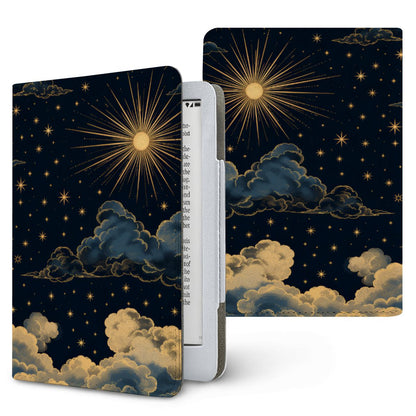 Vintage Celestial Sun Kindle case, printed front and back, fits Kindle Paperwhite 6.8 and 7 inch and Colorsoft