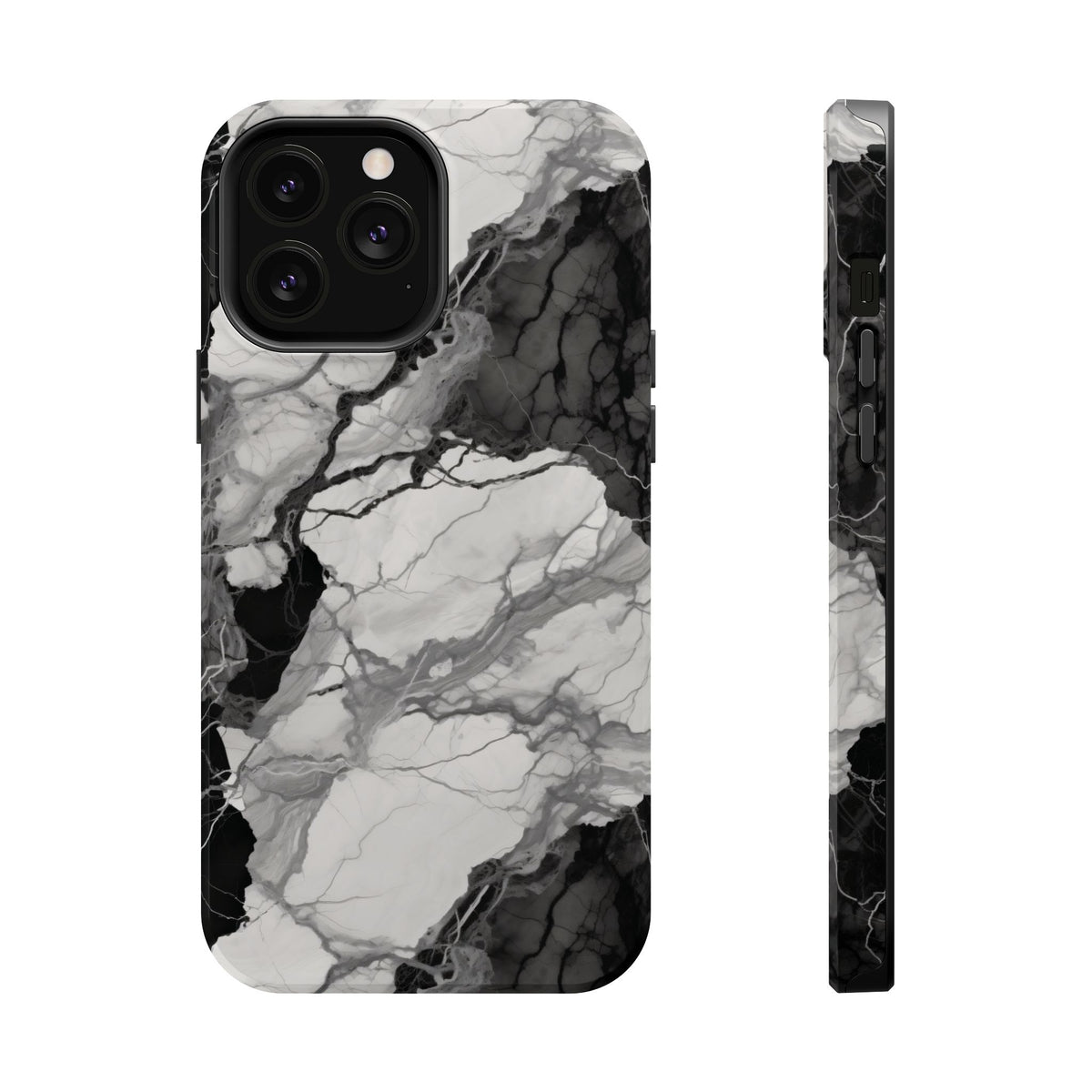 Black and white marble MagSafe iPhone case — view 12