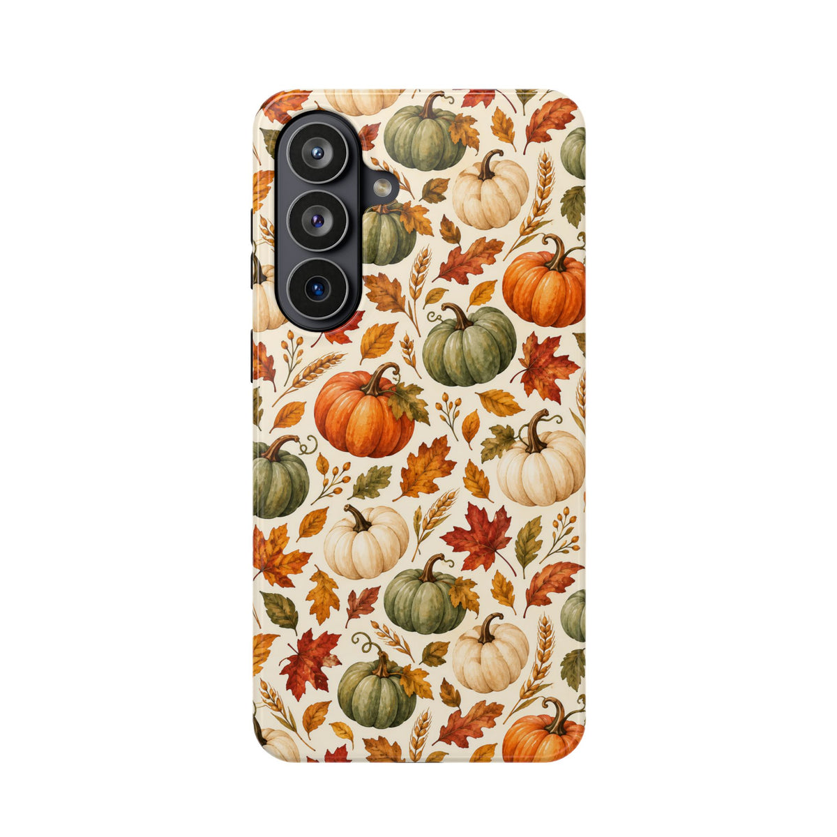 Orange and sage pumpkin print MagSafe case for Samsung Galaxy