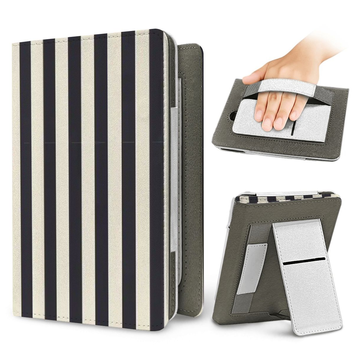 Black & Cream Stripe Kindle case for Kindle Paperwhite, view 2