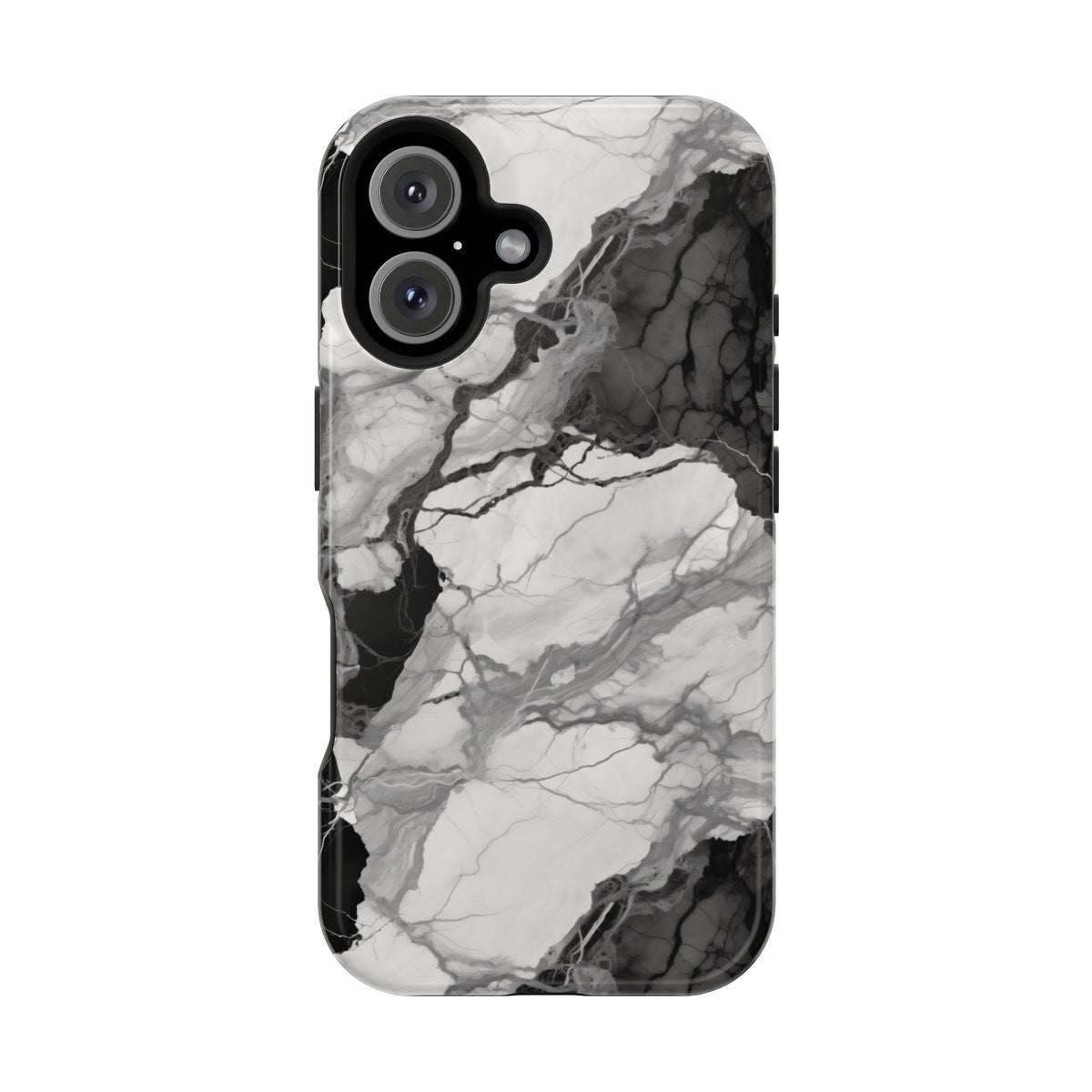 Black and white marble MagSafe iPhone case — view 2