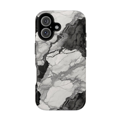 Black and white marble MagSafe iPhone case — view 2