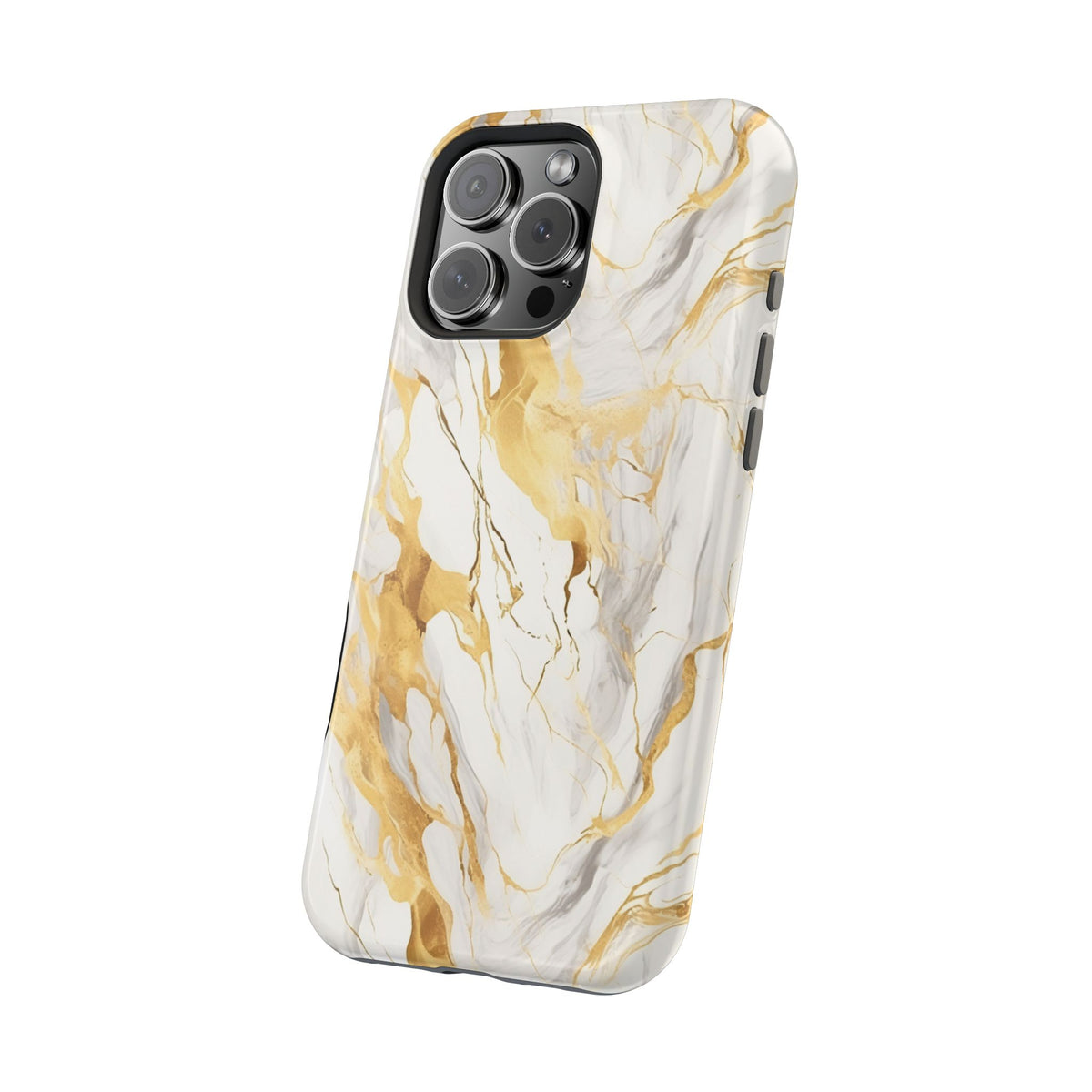White and gold marble MagSafe iPhone case — view 33