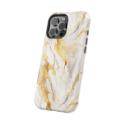 White and gold marble MagSafe iPhone case — view 33