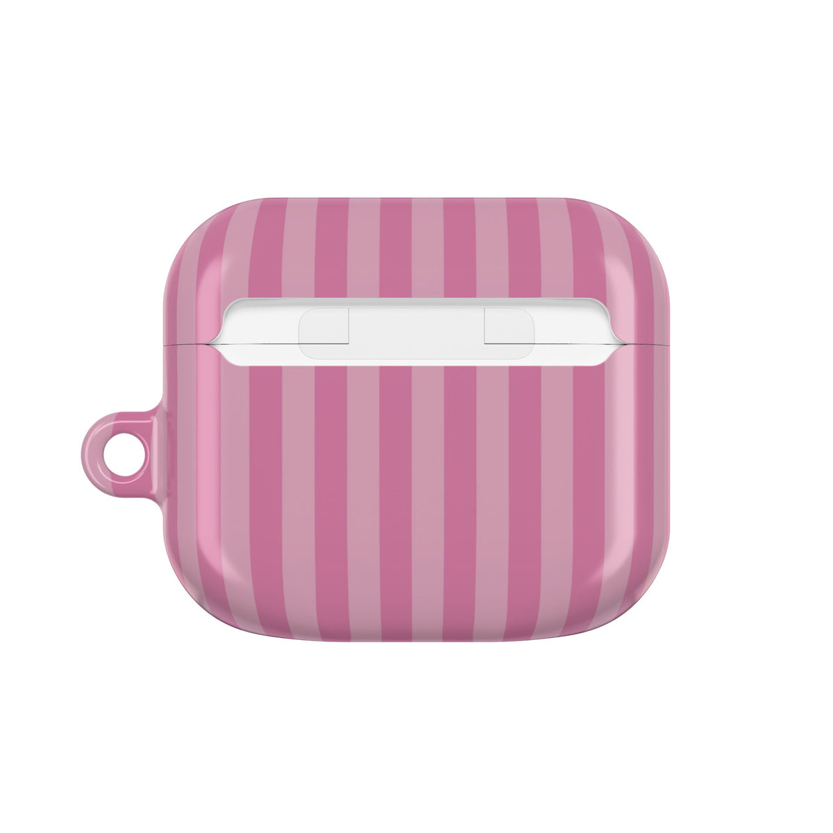 Pink Stripe AirPods case — back view of the compact case shape
