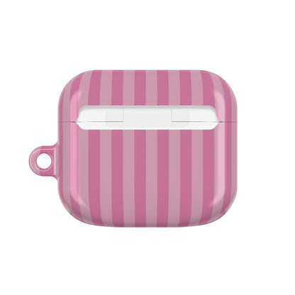 Pink Stripe AirPods case — back view of the compact case shape