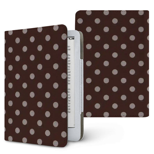 Chocolate Polka Dot Kindle case, printed front and back, fits Kindle Paperwhite 6.8 and 7 inch and Colorsoft