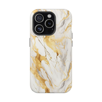 White and gold marble MagSafe iPhone case — view 14