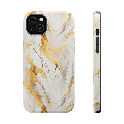 White and gold marble MagSafe iPhone case — view 7
