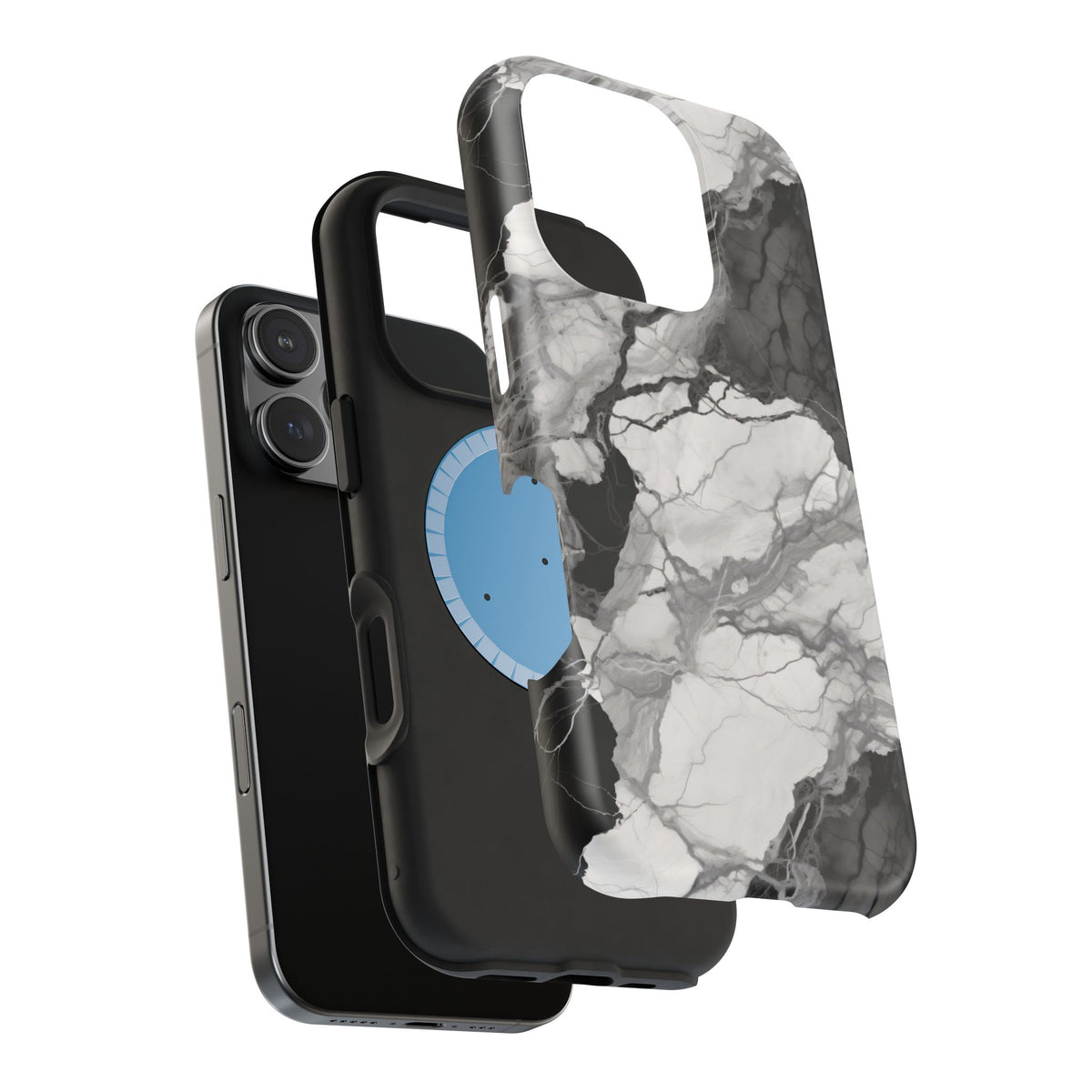 Black and white marble MagSafe iPhone case — view 31