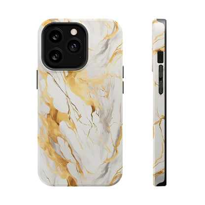 White and gold marble MagSafe iPhone case — view 11
