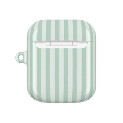 Sage Stripe case for AirPods 1st & 2nd Gen — back view