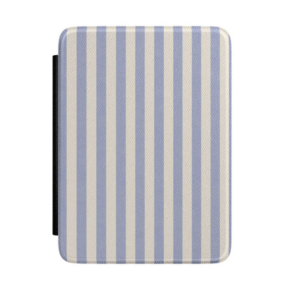 Soft periwinkle and cream stripe Kindle case — Quiet Bookish gift for her