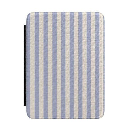 Soft periwinkle and cream stripe Kindle case — Quiet Bookish gift for her