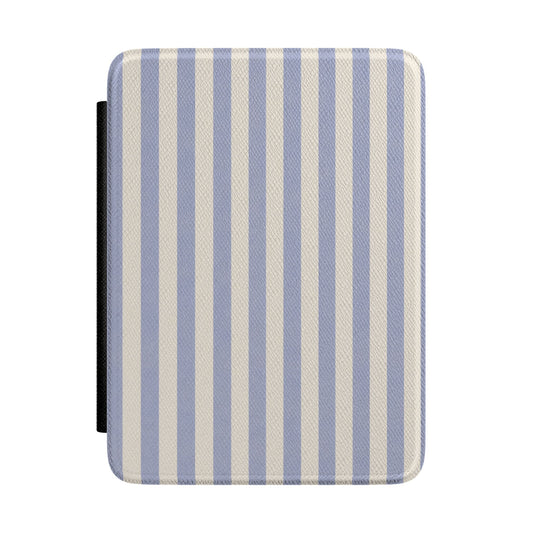 Soft periwinkle and cream stripe Kindle case — Quiet Bookish gift for her