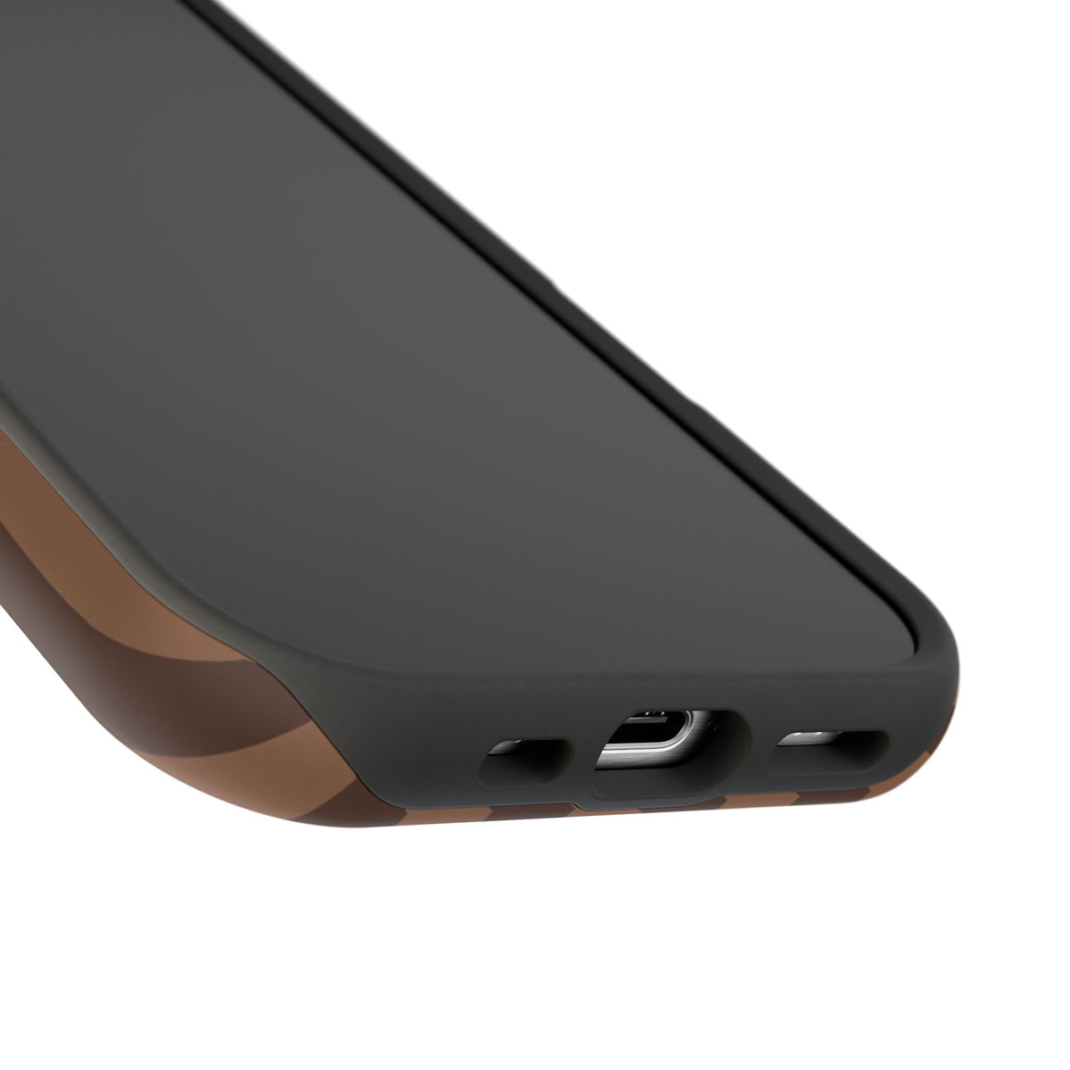 Brown Stripe Initials MagSafe case for iPhone 13