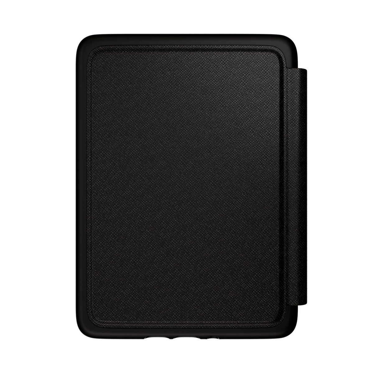 Pumpkin Patch Kindle folio showing the elastic hand strap on the matte black back
