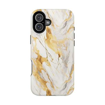 White and gold marble MagSafe iPhone case — view 17