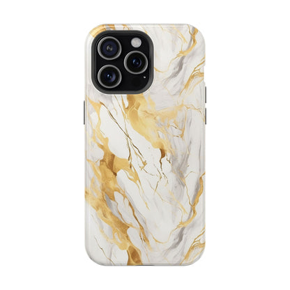 White and gold marble MagSafe iPhone case — view 16
