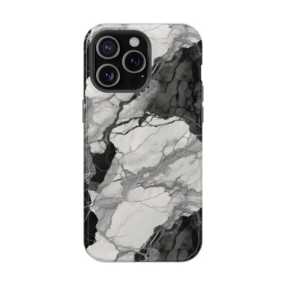 Black and white marble MagSafe iPhone case — view 16