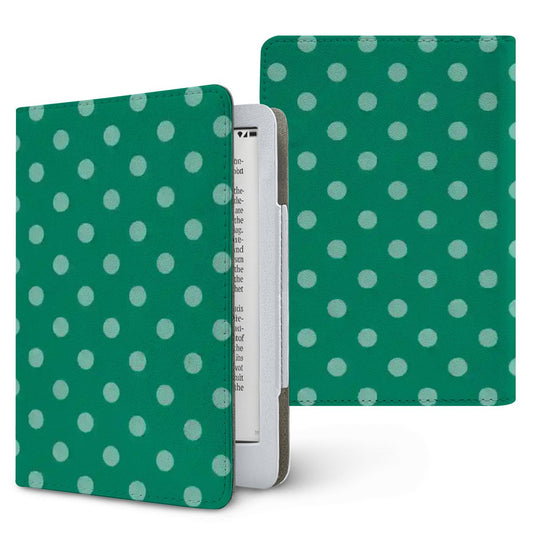 Emerald Polka Dot Kindle case, printed front and back, fits Kindle Paperwhite 6.8 and 7 inch and Colorsoft