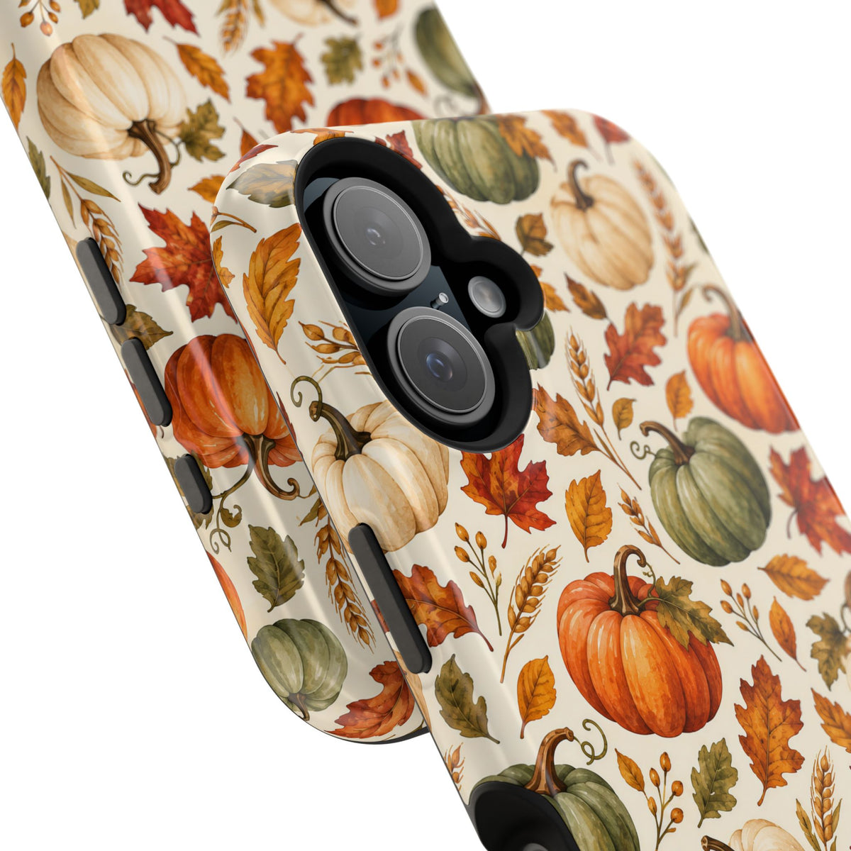 Pumpkin Patch iPhone case, harvest watercolor print on cream