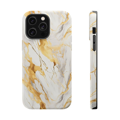 White and gold marble MagSafe iPhone case — view 8
