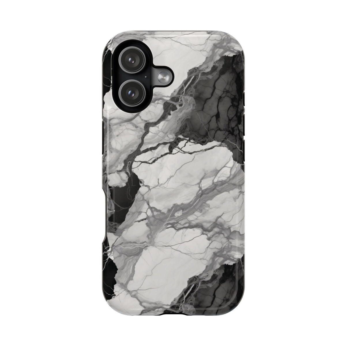 Black and white marble MagSafe iPhone case — view 19