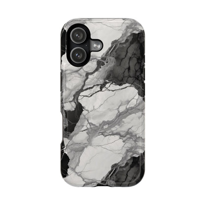 Black and white marble MagSafe iPhone case — view 19
