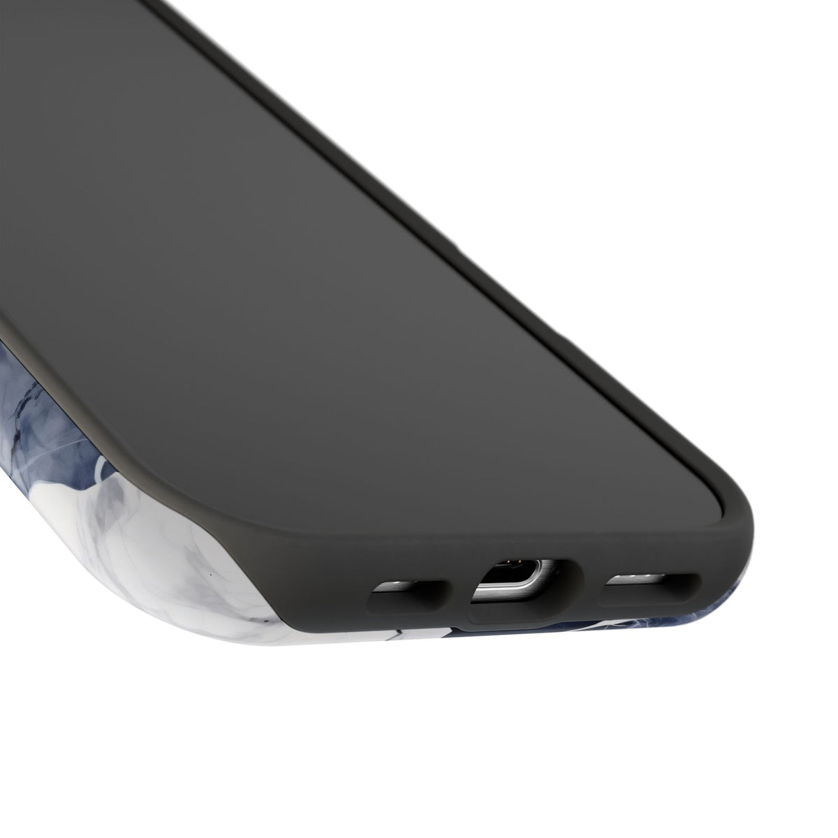 Navy marble MagSafe iPhone case — view 9