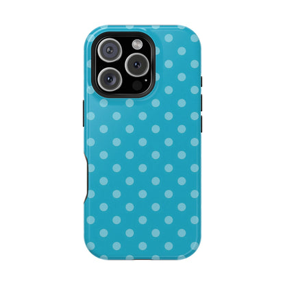 Turquoise Polka Dot Phone Case — MagSafe Compatible