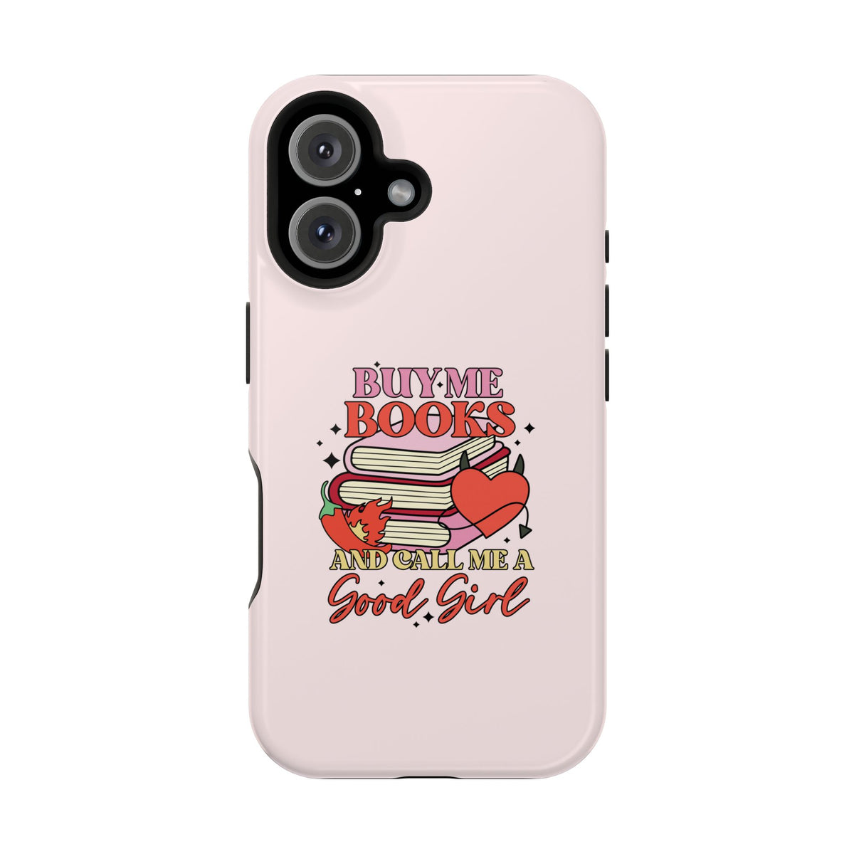 BookTok sticker collage phone case in blush pink and red