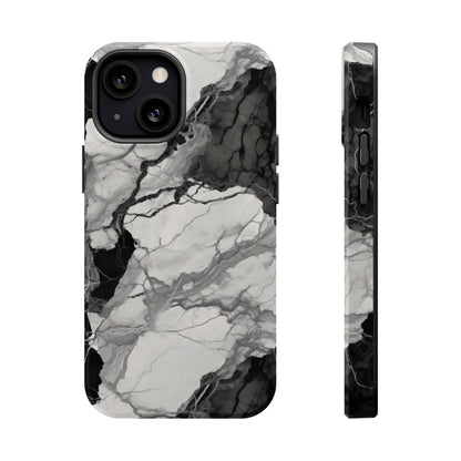 Black and white marble MagSafe iPhone case — view 10