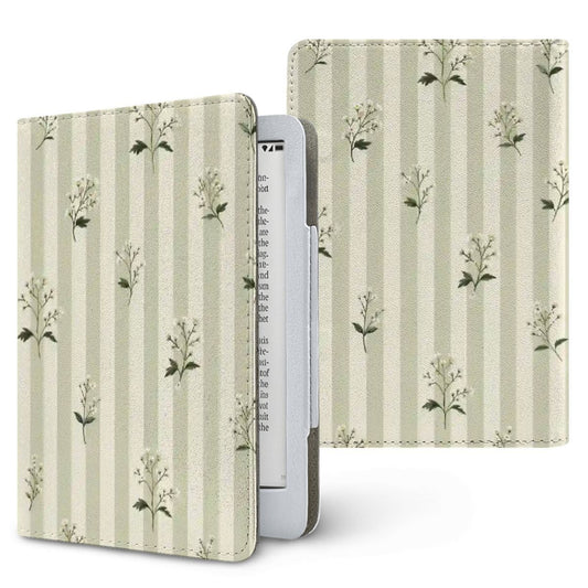 Wildflower Stripe Kindle case, printed front and back, fits Kindle Paperwhite 6.8 and 7 inch and Colorsoft