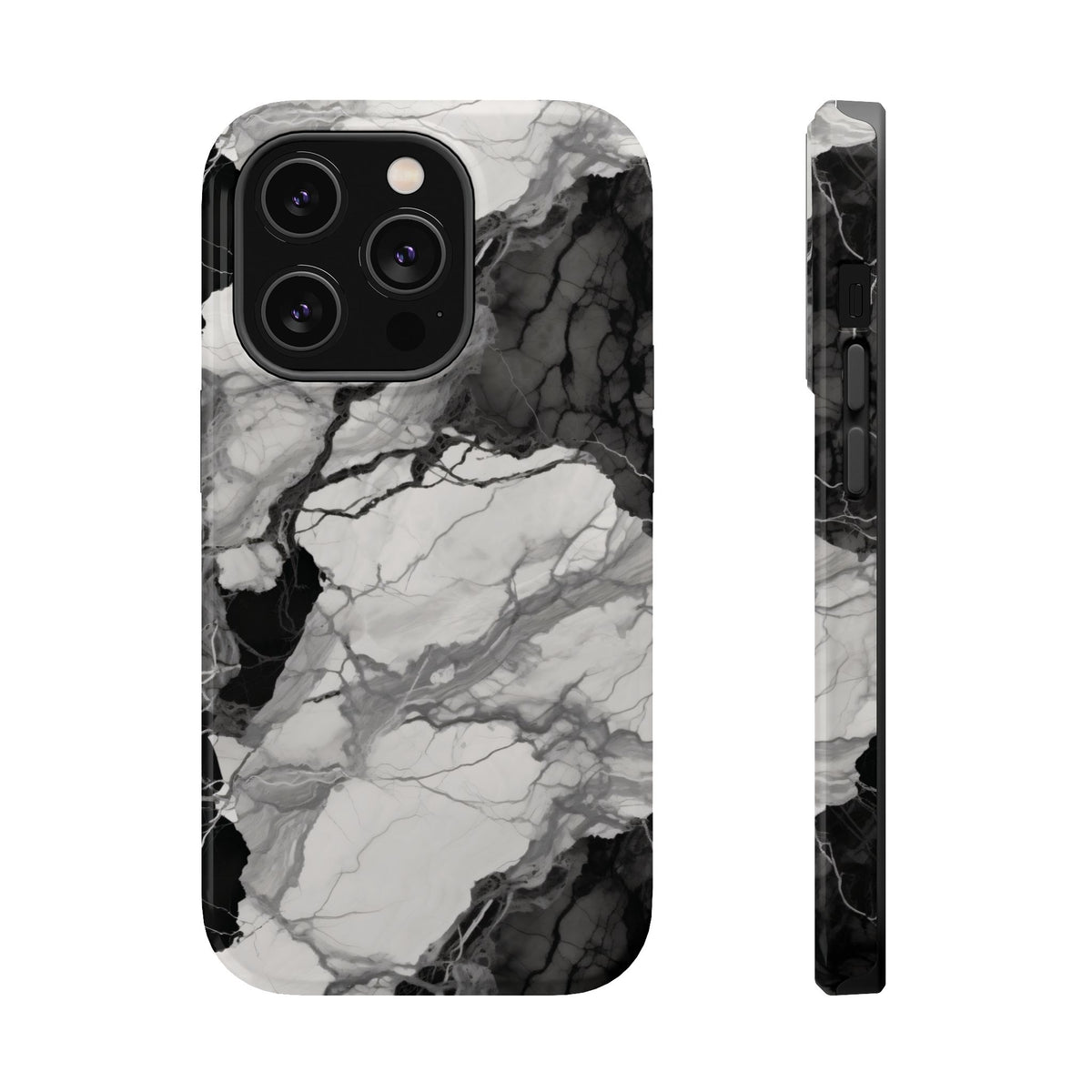 Black and white marble MagSafe iPhone case — view 6