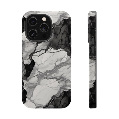 Black and white marble MagSafe iPhone case — view 6