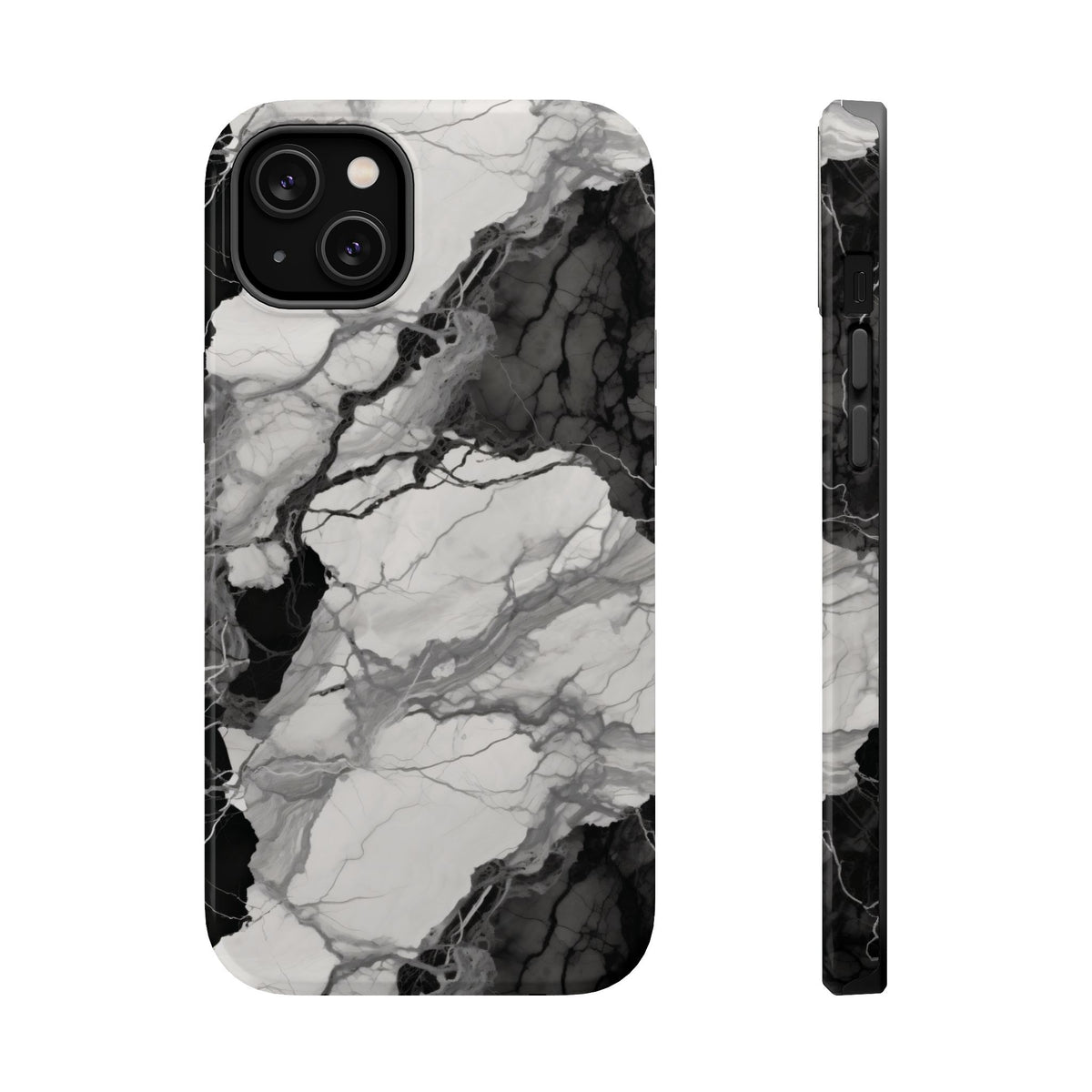 Black and white marble MagSafe iPhone case — view 7